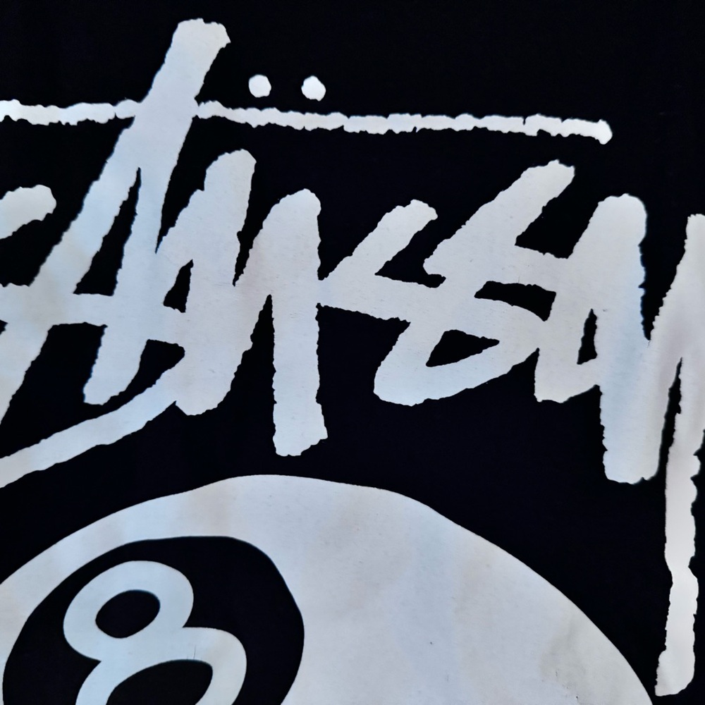 Stussy Black Tee with White Logo